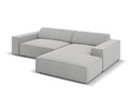 Coltar modular dreapta 3 locuri, Jodie, Micadoni Home, BL, 224x166x70 cm, poliester, gri deschis