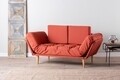 Canapea extensibila Nina Daybed, Futon, 3 locuri, 200x70 cm, metal, rosu tile