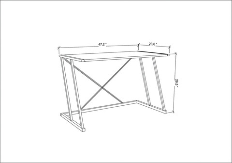 Birou, Retricy, Adelaide, 114x60x75 cm, PAL, Auriu / Gri închis