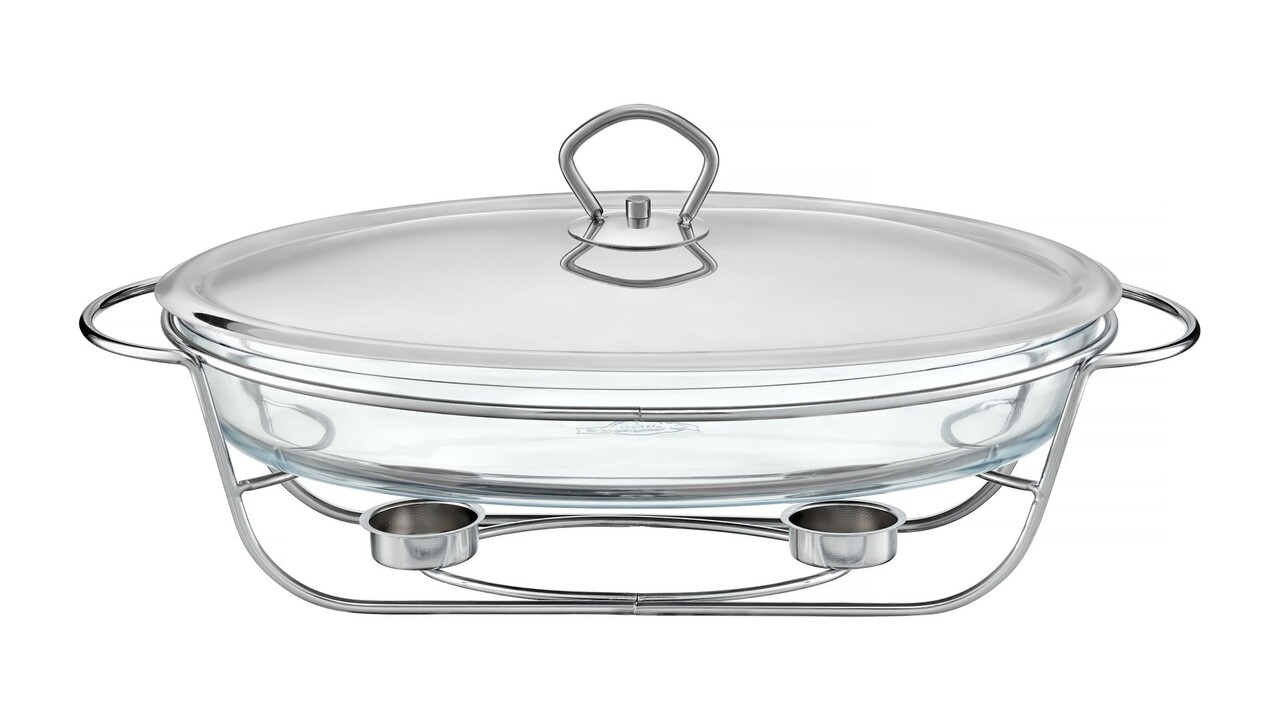 Chafing dish / Vas termorezistent cu incalzitor Helios, Ambition, 3 L, sticla