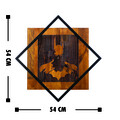 Decoratiune de perete, Batman, 50% lemn/50% metal, Dimensiune: 54 x 54 cm, Nuc / Negru