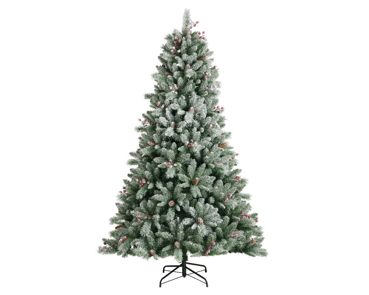 Brad de Craciun cu zapada artificiala si conuri Windham Spruce, Everlands, 1312 varfuri, 130x210 cm, verde - 1 | YEO