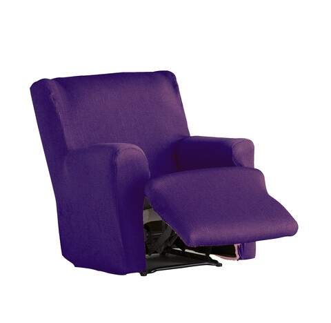 Husa fotoliu cu recliner elastica bi-stretch, Ulises, mov C/2