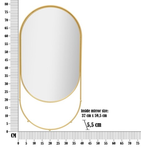 Oglinda decorativa Abiti, Mauro Ferretti, 40x79.5 cm, fier, auriu