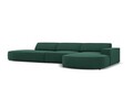 Coltar dreapta 4 locuri, Jodie, Micadoni Home, BL, forma rotunjita, 342x166x70 cm, poliester, verde