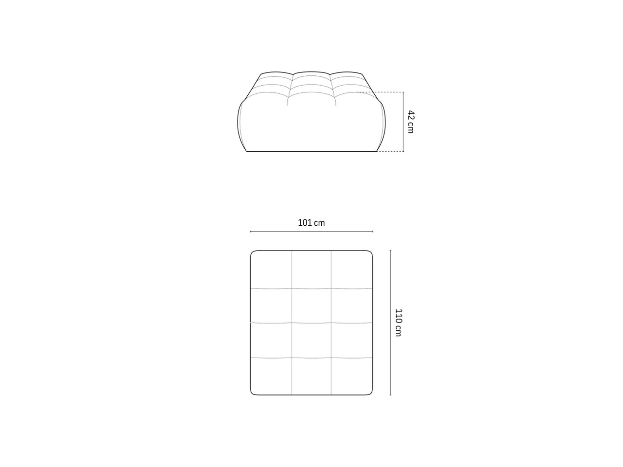 Taburet, Bloom-184, Micadoni Home, 110x101x42 cm, catifea, teracota