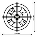 Ceas de perete, Enzoclock - S010, metal, 48 x 48 cm, negru