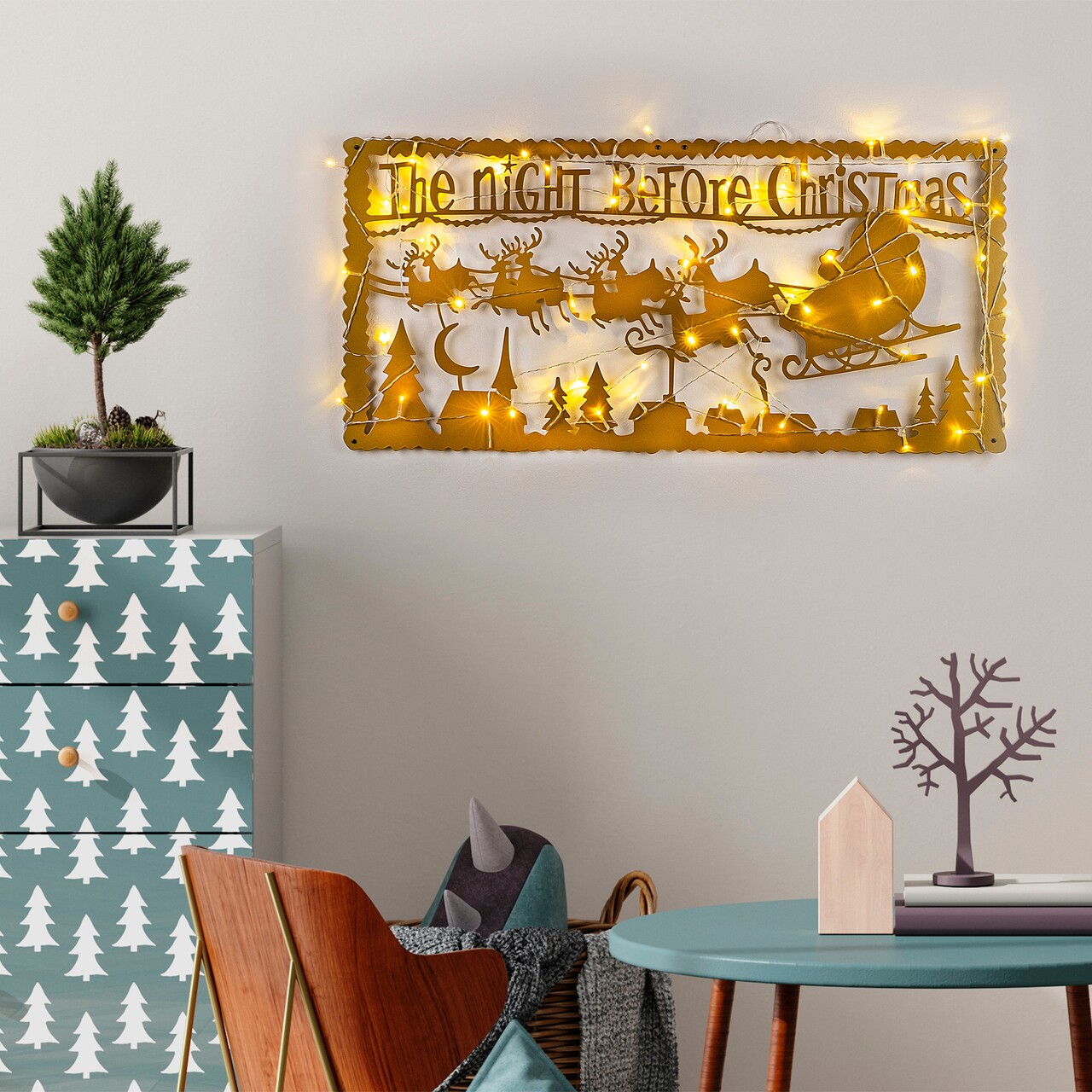 Decoratiune de luminoasa XMASGOLD-012, Tanelorn, 83x39 cm, metal, auriu - 1 | YEO