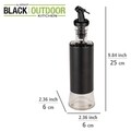 Dozator ulei/otet, Wenko, Boga, 300 ml, sticla/inox/plastic, negru/transparent