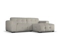 Coltar dreapta 4 locuri, Kendal, Micadoni Home, BL, 256x173x79 cm, catifea, gri inchis