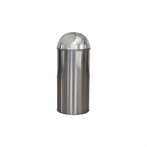 Cos de gunoi cu capac push, inox, 45 L, argintiu