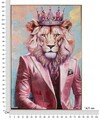 Tablou decorativ King-A, Mauro Ferretti, 82x122 cm, metal/lemn de brad/canvas, multicolor