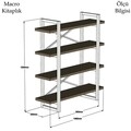 Biblioteca Makro, Puqa Design, 106x33x120 cm, maro/negru