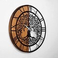 Ceas de perete, Wooden Clock, Lemn/metal, ø56 cm, Nuc / Negru