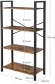 Biblioteca, Vasagle, 66 x 30 x 120 cm, fier/PAL, maro rustic