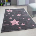 Covor copii Eugene Stars, Decorino, 120x170 cm, polipropilena, roz