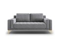 Canapea, Orrino, Mazzini Sofas, 2 locuri, gold legs, 170x94x82 cm, catifea, gri