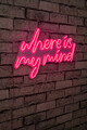 Decoratiune luminoasa LED, Where Is My Mind, Benzi flexibile de neon, DC 12 V, Roz