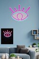 Decoratiune luminoasa LED, Evil Eye, Benzi flexibile de neon, DC 12 V, Roz / Albastru