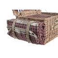 Cos de picnic pentru 4 persoane, DKD Home Decor, 44 x 30 x 22 cm, rachita, natural/rosu