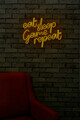 Decoratiune luminoasa LED, eat sleep game repeat, Benzi flexibile de neon, DC 12 V, Galben