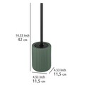 Perie pentru toaleta cu suport Belluno, Wenko, 11.5x42 cm, ceramica/inox, verde/negru