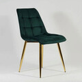 Scaun Chic Velvet, Signal, 51x44x89 cm, catifea/otel, verde/auriu