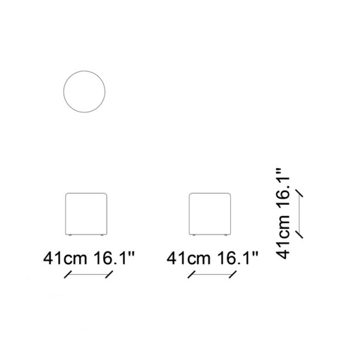 Taburet Ada, Ndesign, 41x41x41 cm, lemn, crem