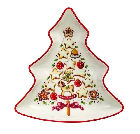 Platou pentru servire, Villeroy & Boch, Winter Bakery Delight Tree, 17 cm, portelan premium