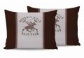 Set 2 fete de perna 50x70, 100% bumbac, Beverly Hills Polo Club, BHPC 029 - Brown, Alb/Maro