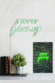 Decoratiune luminoasa LED, Never Give Up, Benzi flexibile de neon, DC 12 V, Verde