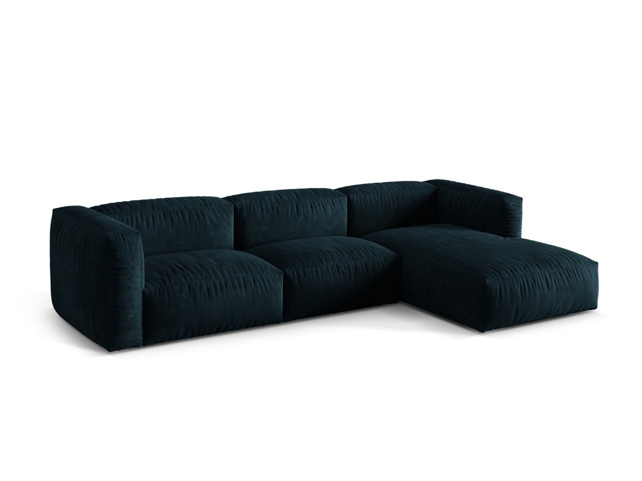 Coltar modular dreapta 3 locuri, Martina-120, Micadoni Home, 332x176x75 cm, catifea, petrol inchis