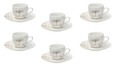 Set 6 cesti de cafea cu farfurie Madison Poesia, Tognana Porcellane, 80 ml, portelan, multicolor