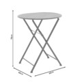 Set mobilier de gradina 3 piese Walen, Pakoworld, masa cu 2 scaune, 60x60x70 cm, metal, alb