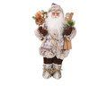 Decoratiune Santa fur boots, Decoris, 30x17x45 cm, poliester, gri