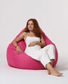 Fotoliu puf, Bean Bag, Ferndale Premium XXL, 115 x 130 cm, poliester impermeabil, roz