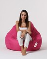 Fotoliu puf, Bean Bag, Ferndale Premium XXL, 115 x 130 cm, poliester impermeabil, roz