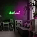 Decoratiune luminoasa LED, Think Pink, Benzi flexibile de neon, DC 12 V, Verde