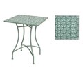 Masa pentru gradina Orleans, Decoris, 58 x 58 x 72 cm, pliabil, fier/ceramica, verde