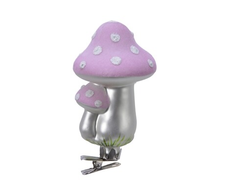 Glob Mushroom, Decoris, 6.5x8 cm, sticla, roz