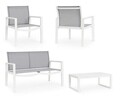 Set mobilier de gradina 4 piese Kallen, Bizzotto, aluminiu/textilena 2x1, alb