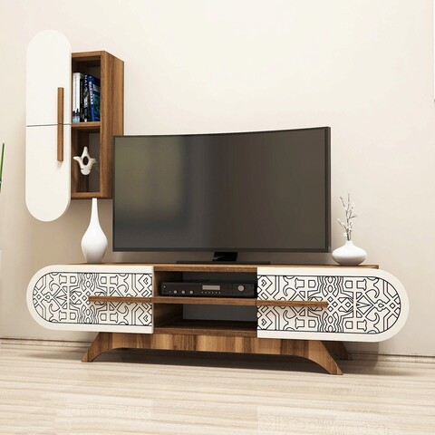 Comoda TV, Hommy Craft, Defne, 145x37x35 cm, Nuca / Crema