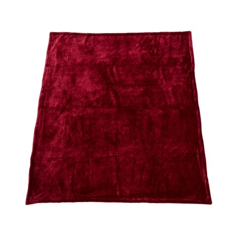 Patura fleece cu blanita Dark Red, Heinner Home, 127x150 cm, 100% poliester, visiniu