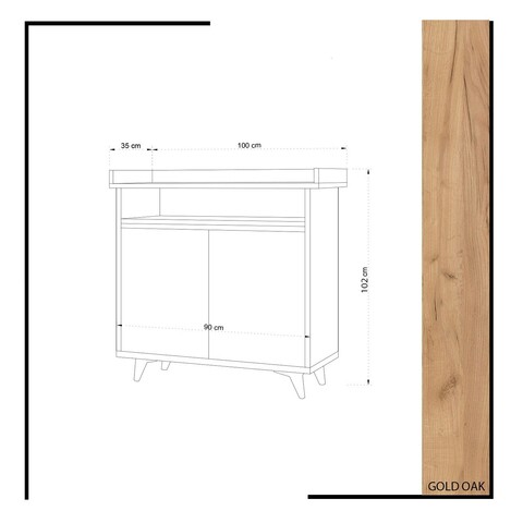 Pantofar, Mod Design, Springa, 100x102x35 cm, Stejar / Alb