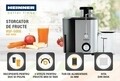 Storcator de fructe Heinner, 500 W, 2 viteze, gri/negru