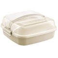 Suport portabil pentru tort Dolce, Domotti, 26x26 cm, plastic, crem