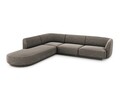 Coltar stanga 6 locuri, Miley, Micadoni Home, BL, forma rotunjita, 258x248x74 cm, poliester chenille, gri