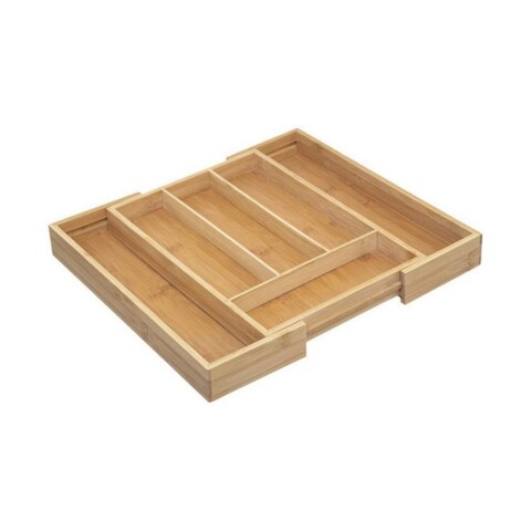 Organizator extensibil pentru tacamuri Cutlery, 5five, 34 x 25 x 4.5 cm, bambus