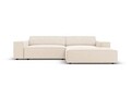 Coltar modular dreapta 3 locuri, Jodie, Micadoni Home, BL, 224x166x70 cm, catifea, bej deschis