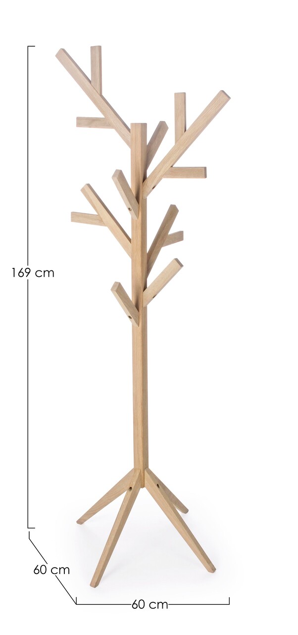 Cuier Daiki Tree, Bizzotto, 60x60x169 cm, lemn de stejar - 2 | YEO